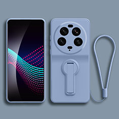 Silikon Hülle Handyhülle Ultra Dünn Schutzhülle Tasche Flexible mit Ständer für Xiaomi Mi 13 Ultra 5G Lavendel Grau