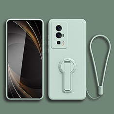 Silikon Hülle Handyhülle Ultra Dünn Schutzhülle Tasche Flexible mit Ständer für Xiaomi Poco F5 Pro 5G Minzgrün