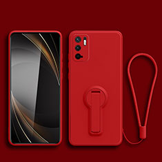 Silikon Hülle Handyhülle Ultra Dünn Schutzhülle Tasche Flexible mit Ständer für Xiaomi POCO M3 Pro 5G Rot