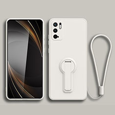 Silikon Hülle Handyhülle Ultra Dünn Schutzhülle Tasche Flexible mit Ständer für Xiaomi POCO M3 Pro 5G Weiß