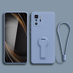 Silikon Hülle Handyhülle Ultra Dünn Schutzhülle Tasche Flexible mit Ständer für Xiaomi Poco X3 GT 5G Lavendel Grau