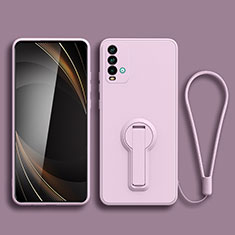 Silikon Hülle Handyhülle Ultra Dünn Schutzhülle Tasche Flexible mit Ständer für Xiaomi Redmi 9 Power Helles Lila