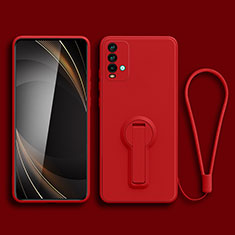 Silikon Hülle Handyhülle Ultra Dünn Schutzhülle Tasche Flexible mit Ständer für Xiaomi Redmi 9T 4G Rot