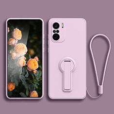 Silikon Hülle Handyhülle Ultra Dünn Schutzhülle Tasche Flexible mit Ständer für Xiaomi Redmi K40 Pro 5G Helles Lila