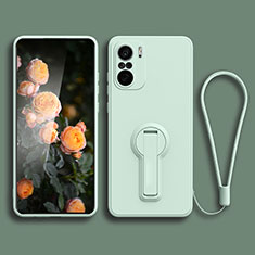 Silikon Hülle Handyhülle Ultra Dünn Schutzhülle Tasche Flexible mit Ständer für Xiaomi Redmi K40 Pro 5G Minzgrün