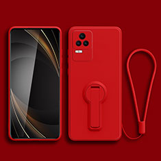 Silikon Hülle Handyhülle Ultra Dünn Schutzhülle Tasche Flexible mit Ständer für Xiaomi Redmi K50 5G Rot