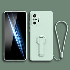 Silikon Hülle Handyhülle Ultra Dünn Schutzhülle Tasche Flexible mit Ständer für Xiaomi Redmi Note 10 4G Minzgrün