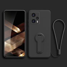 Silikon Hülle Handyhülle Ultra Dünn Schutzhülle Tasche Flexible mit Ständer für Xiaomi Redmi Note 12 Turbo 5G Schwarz