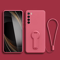 Silikon Hülle Handyhülle Ultra Dünn Schutzhülle Tasche Flexible mit Ständer für Xiaomi Redmi Note 8 (2021) Pink