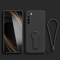 Silikon Hülle Handyhülle Ultra Dünn Schutzhülle Tasche Flexible mit Ständer für Xiaomi Redmi Note 8 (2021) Schwarz