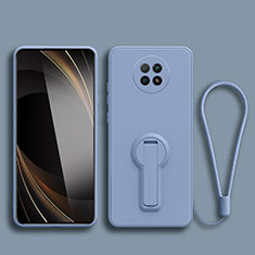 Silikon Hülle Handyhülle Ultra Dünn Schutzhülle Tasche Flexible mit Ständer für Xiaomi Redmi Note 9 5G Lavendel Grau