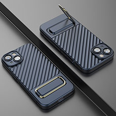 Silikon Hülle Handyhülle Ultra Dünn Schutzhülle Tasche Flexible mit Ständer KC1 für Apple iPhone 13 Blau