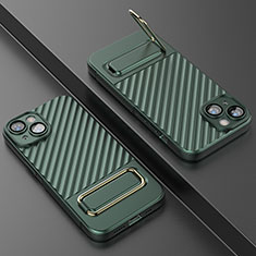 Silikon Hülle Handyhülle Ultra Dünn Schutzhülle Tasche Flexible mit Ständer KC1 für Apple iPhone 14 Grün