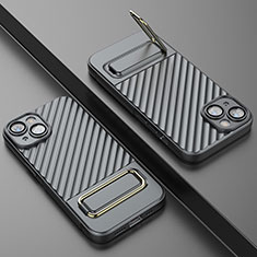 Silikon Hülle Handyhülle Ultra Dünn Schutzhülle Tasche Flexible mit Ständer KC1 für Apple iPhone 14 Plus Grau