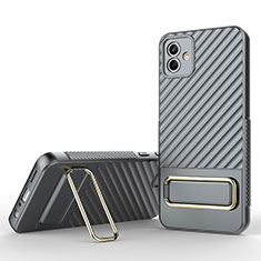 Silikon Hülle Handyhülle Ultra Dünn Schutzhülle Tasche Flexible mit Ständer KC1 für Samsung Galaxy A04 4G Grau