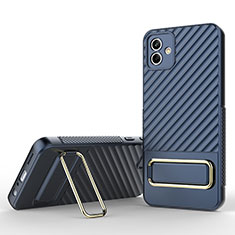 Silikon Hülle Handyhülle Ultra Dünn Schutzhülle Tasche Flexible mit Ständer KC1 für Samsung Galaxy A04E Blau