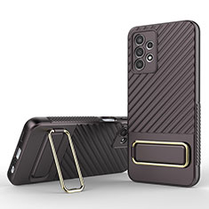 Silikon Hülle Handyhülle Ultra Dünn Schutzhülle Tasche Flexible mit Ständer KC1 für Samsung Galaxy A13 4G Braun
