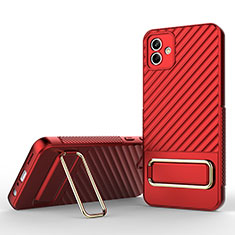 Silikon Hülle Handyhülle Ultra Dünn Schutzhülle Tasche Flexible mit Ständer KC1 für Samsung Galaxy M04 Rot