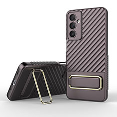 Silikon Hülle Handyhülle Ultra Dünn Schutzhülle Tasche Flexible mit Ständer KC1 für Samsung Galaxy M54 5G Braun