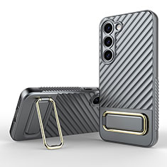 Silikon Hülle Handyhülle Ultra Dünn Schutzhülle Tasche Flexible mit Ständer KC1 für Samsung Galaxy S23 Plus 5G Grau