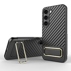 Silikon Hülle Handyhülle Ultra Dünn Schutzhülle Tasche Flexible mit Ständer KC1 für Samsung Galaxy S23 Plus 5G Schwarz
