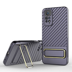 Silikon Hülle Handyhülle Ultra Dünn Schutzhülle Tasche Flexible mit Ständer KC1 für Xiaomi Redmi Note 11 4G (2022) Helles Lila