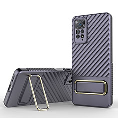 Silikon Hülle Handyhülle Ultra Dünn Schutzhülle Tasche Flexible mit Ständer KC1 für Xiaomi Redmi Note 11 Pro 5G Helles Lila