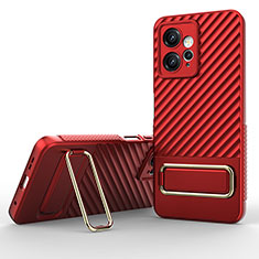 Silikon Hülle Handyhülle Ultra Dünn Schutzhülle Tasche Flexible mit Ständer KC1 für Xiaomi Redmi Note 12 4G Rot