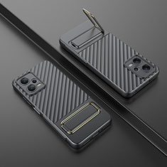 Silikon Hülle Handyhülle Ultra Dünn Schutzhülle Tasche Flexible mit Ständer KC1 für Xiaomi Redmi Note 12 5G Grau