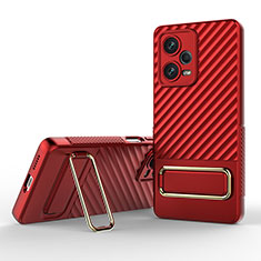 Silikon Hülle Handyhülle Ultra Dünn Schutzhülle Tasche Flexible mit Ständer KC1 für Xiaomi Redmi Note 12 Explorer Rot