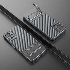 Silikon Hülle Handyhülle Ultra Dünn Schutzhülle Tasche Flexible mit Ständer KC2 für Xiaomi Redmi 10 Prime Grau