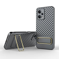 Silikon Hülle Handyhülle Ultra Dünn Schutzhülle Tasche Flexible mit Ständer KC2 für Xiaomi Redmi Note 12 5G Grau