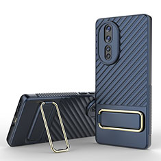 Silikon Hülle Handyhülle Ultra Dünn Schutzhülle Tasche Flexible mit Ständer KC3 für Huawei Honor 80 5G Blau