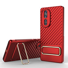 Silikon Hülle Handyhülle Ultra Dünn Schutzhülle Tasche Flexible mit Ständer KC3 für Huawei Honor 80 5G Rot