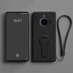 Silikon Hülle Handyhülle Ultra Dünn Schutzhülle Tasche Flexible mit Ständer S01 für Realme Narzo 60 Pro 5G Schwarz