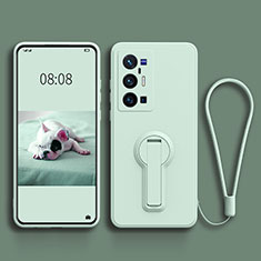 Silikon Hülle Handyhülle Ultra Dünn Schutzhülle Tasche Flexible mit Ständer S01 für Vivo X70 Pro+ Plus 5G Minzgrün