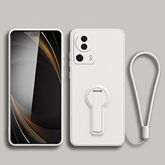 Silikon Hülle Handyhülle Ultra Dünn Schutzhülle Tasche Flexible mit Ständer S01 für Xiaomi Mi 13 Lite 5G Weiß