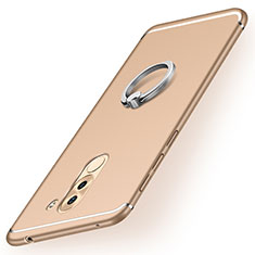 Silikon Hülle Handyhülle Ultra Dünn Schutzhülle Tasche Silikon mit Fingerring Ständer für Huawei GR5 (2017) Gold