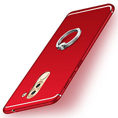 Silikon Hülle Handyhülle Ultra Dünn Schutzhülle Tasche Silikon mit Fingerring Ständer für Huawei Mate 9 Lite Rot