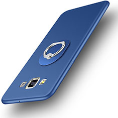 Silikon Hülle Handyhülle Ultra Dünn Schutzhülle Tasche Silikon mit Fingerring Ständer für Samsung Galaxy DS A300G A300H A300M Blau