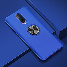 Silikon Hülle Handyhülle Ultra Dünn Schutzhülle Tasche Silikon mit Magnetisch Fingerring Ständer A01 für Oppo RX17 Pro Blau