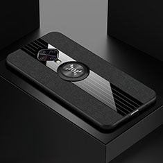 Silikon Hülle Handyhülle Ultra Dünn Schutzhülle Tasche Silikon mit Magnetisch Fingerring Ständer A01 für Vivo S1 Pro Schwarz