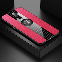 Silikon Hülle Handyhülle Ultra Dünn Schutzhülle Tasche Silikon mit Magnetisch Fingerring Ständer A01 für Xiaomi Poco X2 Pink