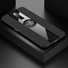 Silikon Hülle Handyhülle Ultra Dünn Schutzhülle Tasche Silikon mit Magnetisch Fingerring Ständer A01 für Xiaomi Poco X2 Schwarz