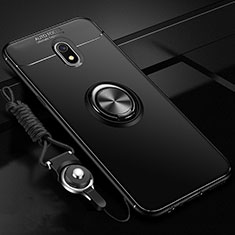 Silikon Hülle Handyhülle Ultra Dünn Schutzhülle Tasche Silikon mit Magnetisch Fingerring Ständer A01 für Xiaomi Redmi 8A Schwarz