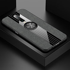 Silikon Hülle Handyhülle Ultra Dünn Schutzhülle Tasche Silikon mit Magnetisch Fingerring Ständer A01 für Xiaomi Redmi K30 4G Grau