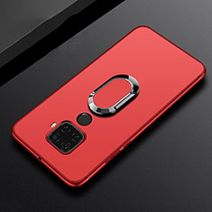 Silikon Hülle Handyhülle Ultra Dünn Schutzhülle Tasche Silikon mit Magnetisch Fingerring Ständer A02 für Huawei Nova 5z Rot