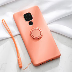 Silikon Hülle Handyhülle Ultra Dünn Schutzhülle Tasche Silikon mit Magnetisch Fingerring Ständer A03 für Huawei Nova 5i Pro Orange