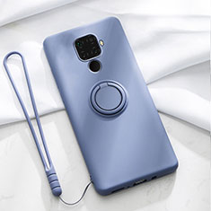 Silikon Hülle Handyhülle Ultra Dünn Schutzhülle Tasche Silikon mit Magnetisch Fingerring Ständer A03 für Huawei Nova 5z Violett