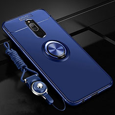 Silikon Hülle Handyhülle Ultra Dünn Schutzhülle Tasche Silikon mit Magnetisch Fingerring Ständer A03 für Xiaomi Redmi 8 Blau